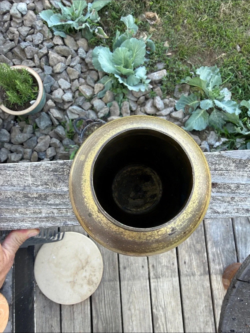 Vintage Gold and Black Floral Brass Vase made in India